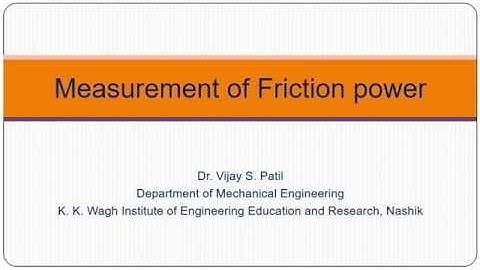 Measurement of Friction power