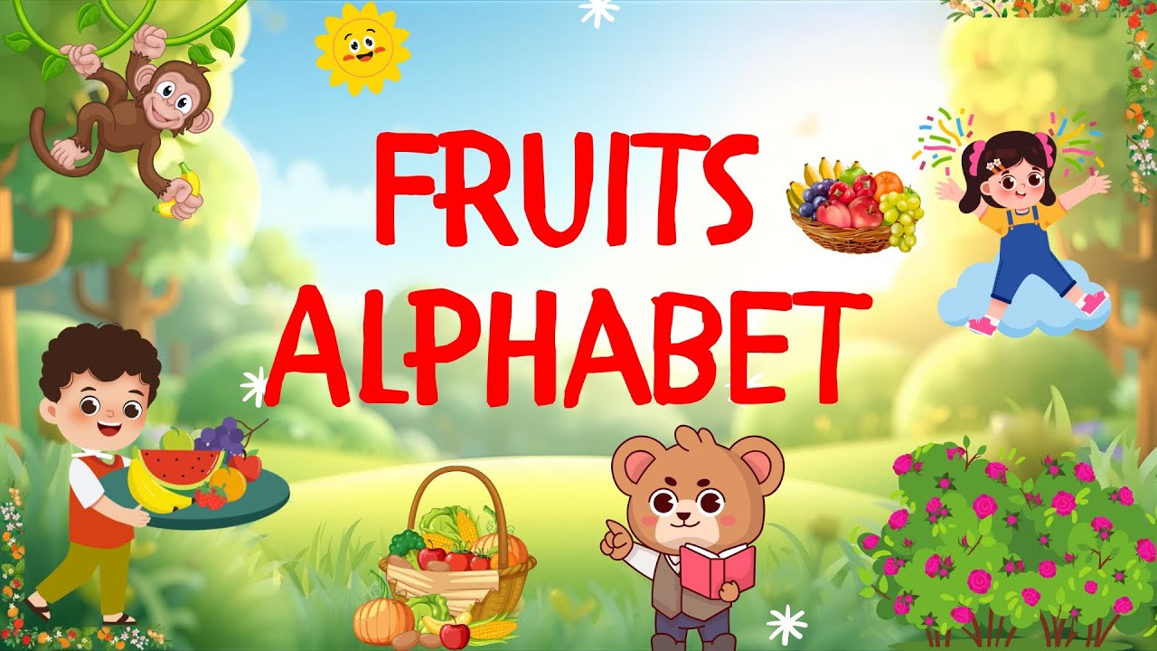 Learn Fruits with Fun | 40 Fruits Name for Kids with Cute Animals | Fruit Names in english for kids