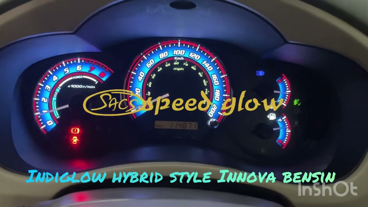 Speedometer Indiglow || hybrid style innova bensin