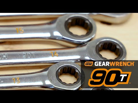 GearWrench 86928 - 16 Pc. 90-Tooth 12 Point Metric Combination Ratcheting Wrench Set