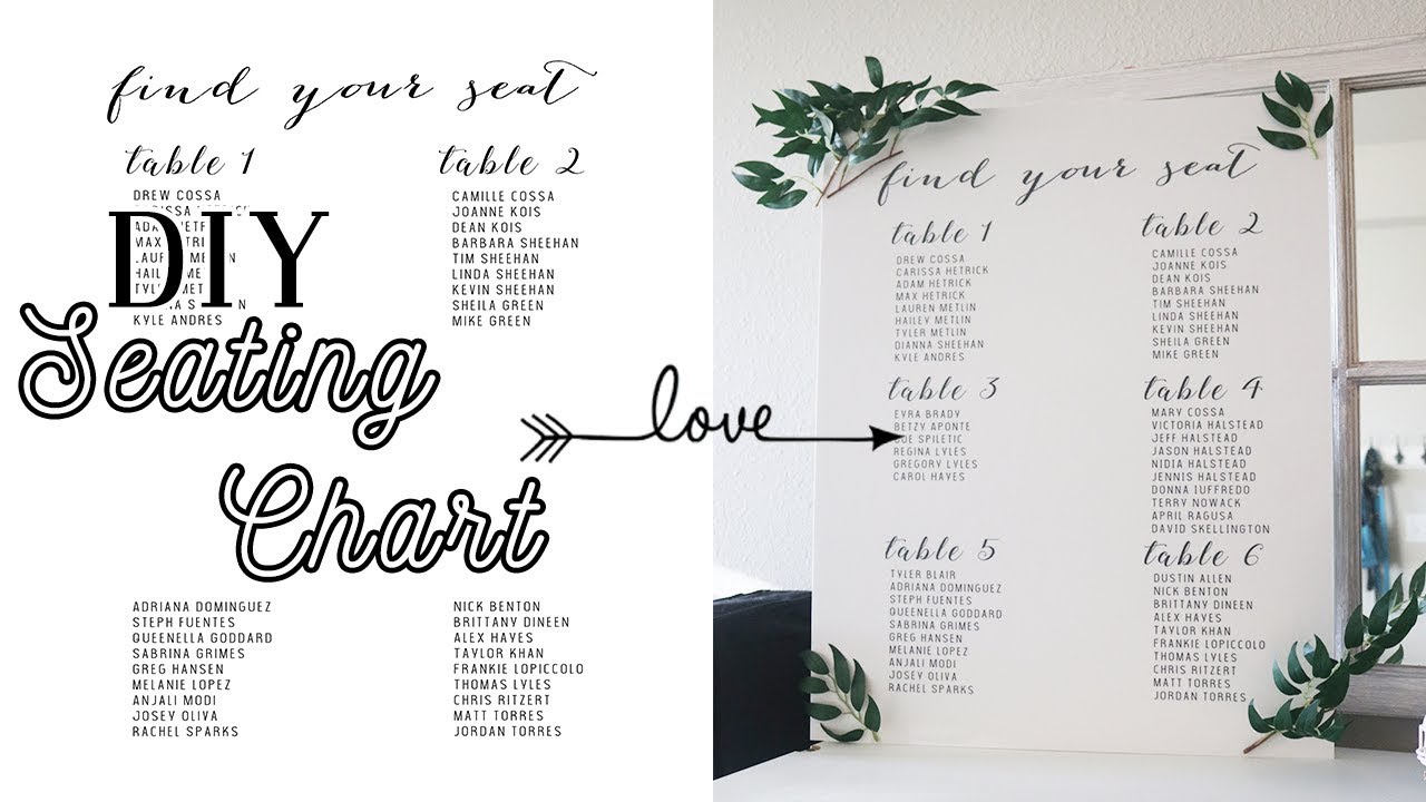 Easy Wedding Seating Chart