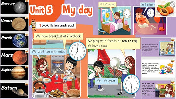 Connect for primary 2 unit 5 🌞⏰🪐 My day 🌏📅 نصوص أستماع الوزارة كونكت ثانية أبتدائي وحل كتاب الوزارة