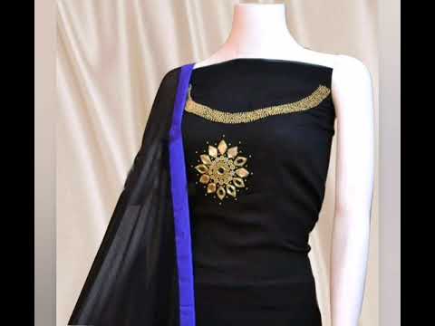 churidar material with beads work