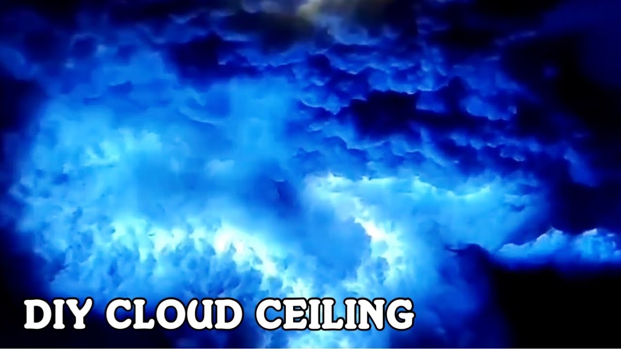 DIY Cloud Ceiling at home, using COTTON and LED lights only 