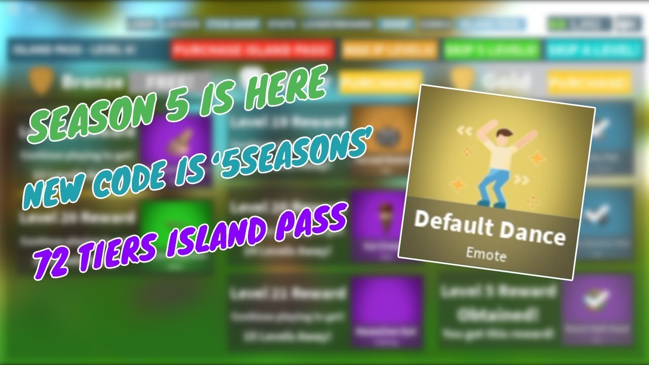 Season 5 Is Here In Island Royale 5k Bucks Code New Island Pass Roblox Island Royale Youtube - roblox island royale all dances