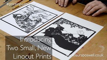 Two Multi block Lino Artist Support Pledge Prints