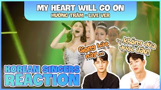 Korean singers🇰🇷 Reaction - 'MY HEART WILL GO ON (Live)' - 'HƯƠNG TRÀM🇻🇳'