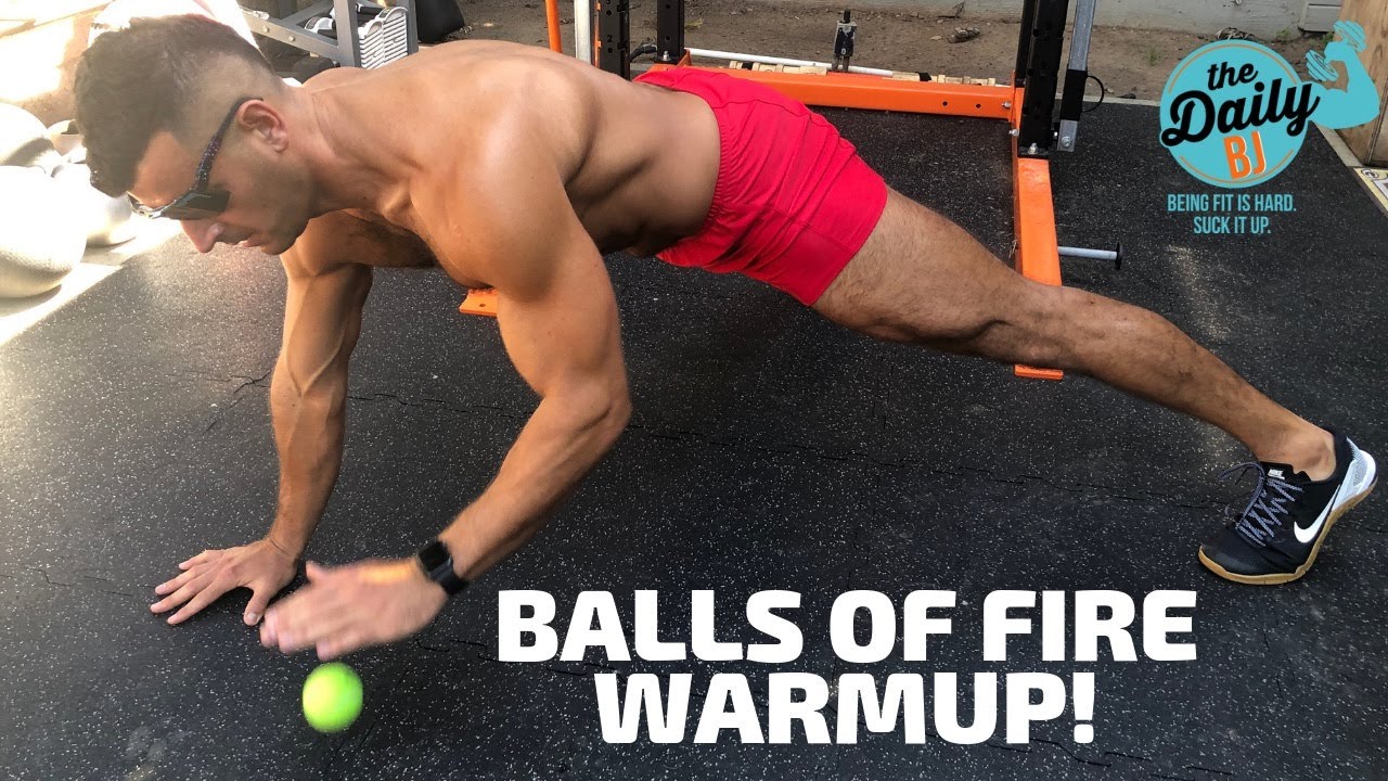 🎾BALLS OF FIRE WARMUP! BJ Gaddour Tennis Ball Workout Exercises Men's