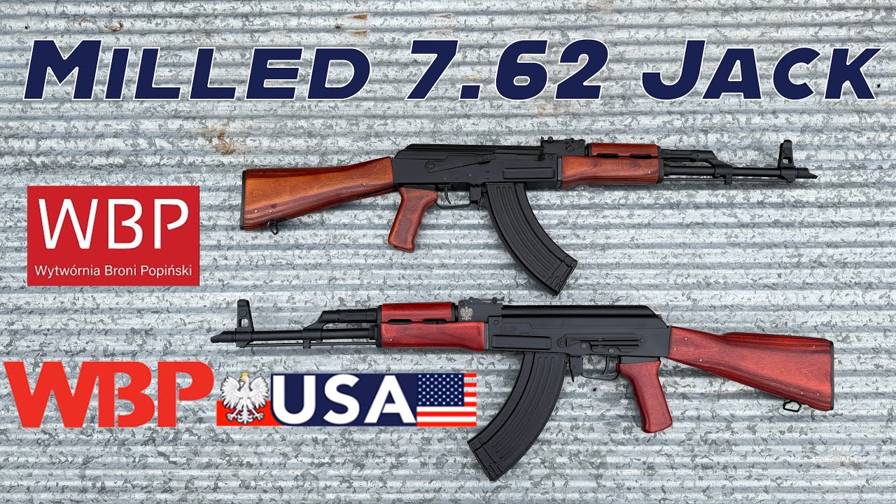 Milled AK47 Rifle 7.62x39 - Red Wood w/Rail - WBP USA