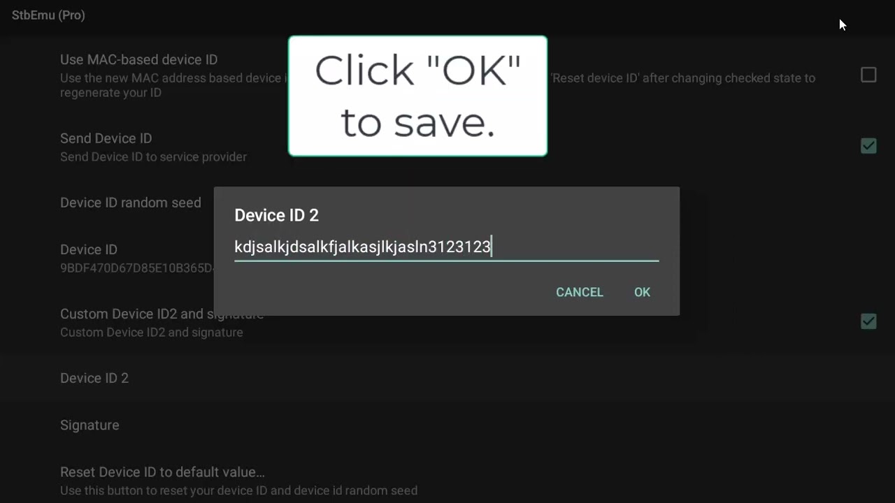 setting device ID in STB emulator