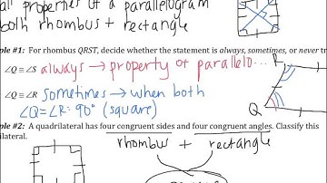 8.4:  Properties of Rhombuses, Rectangles, and Squares NOTES