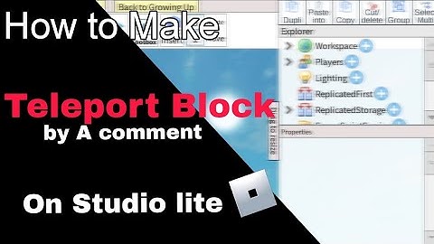 How to Make a Teleport Block in Roblox Studio Lite (Mobile)