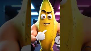 Banana flexing in gym #cartoon #facts #motivation #animation #kidsstory   #junglexfablesshort