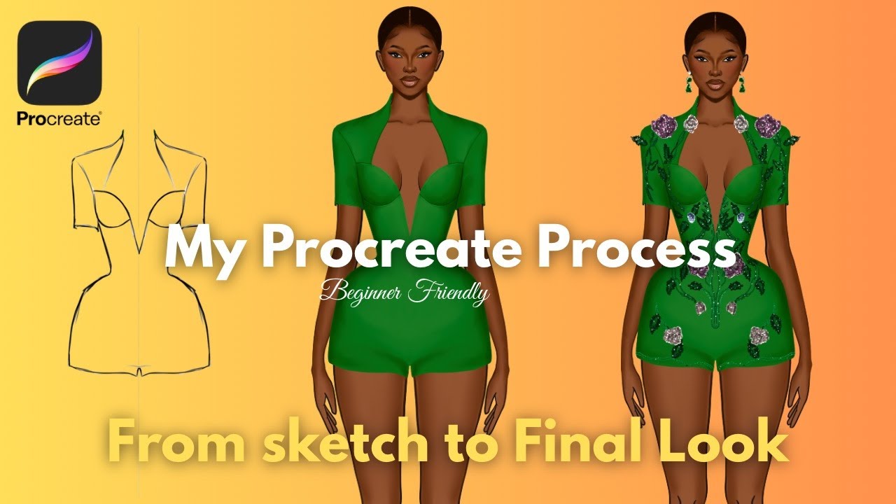 Как создавать эскизы в Procreate (подходит для начинающих) | Мой процесс создания модных иллюстраций