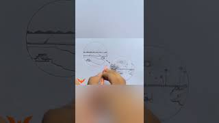 easy and beautiful scenery drawing with pencil sketch  .part-2.. draw shortvideo viral painting