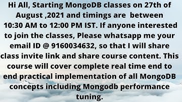 MongoDB DBA Demo class.