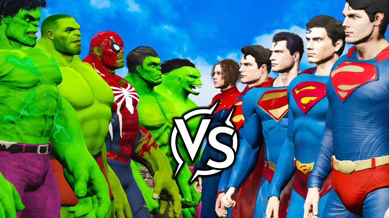 Hulk Team vs Superman Team – Ultimate Team Battle