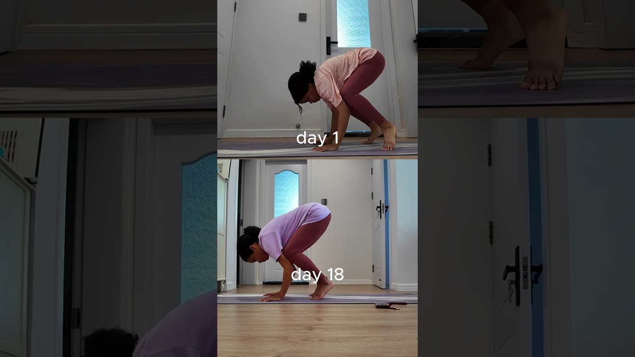 Day 18 of trying to do crow pose. Day 1 to day 18 progress!