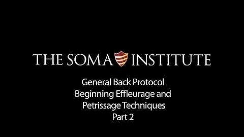 General Back Protocol: Beginning Effleurage and Petrissage Techniques, Part 2