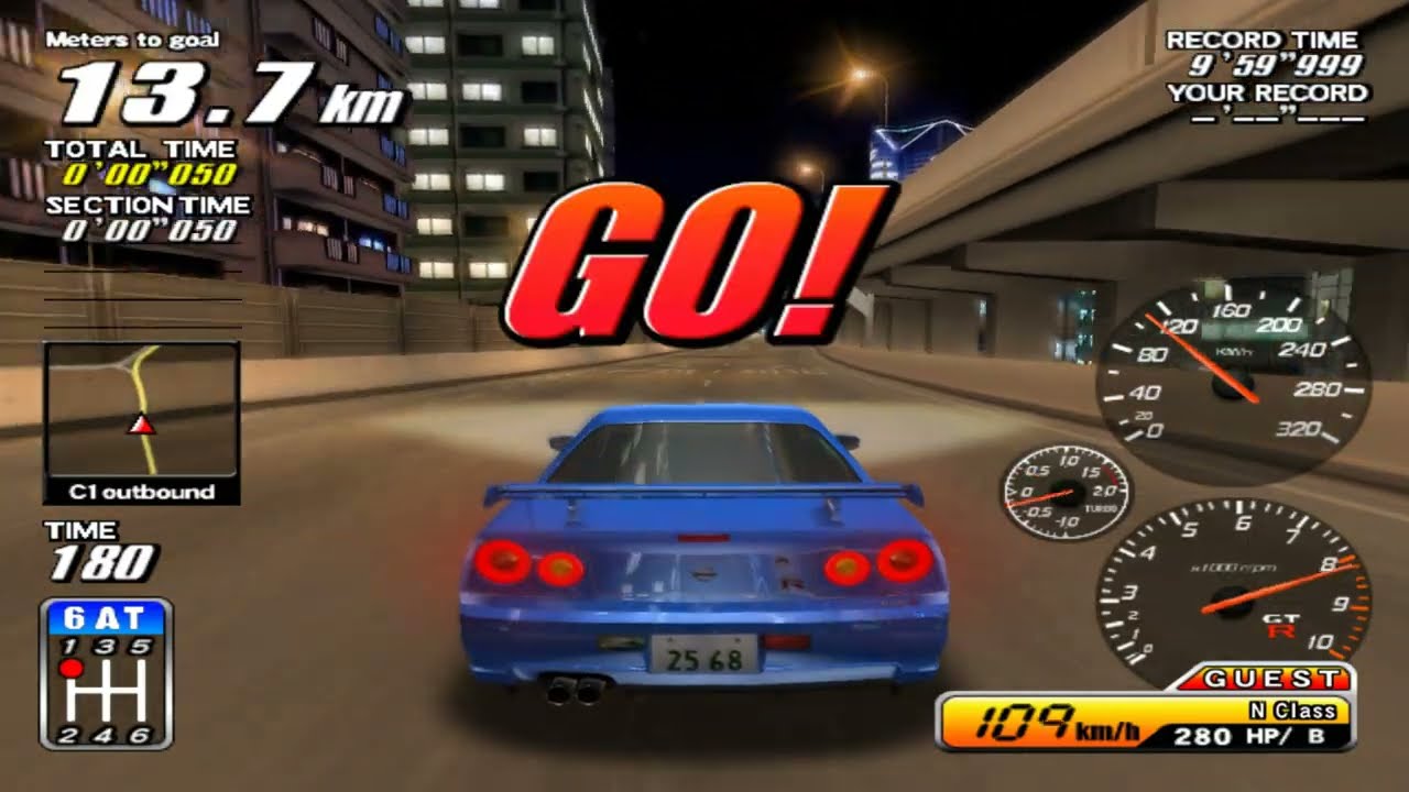 WANGAN MIDNIGHT MAXIMUM TUNE 1 - CHIHIRO - CXBXR - NISSAN SKYLINE  - TIME TRIAL - C1 OUTBOUND 4K UK