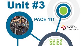 UMGC PACE 111 Unit #3 Quick Guide