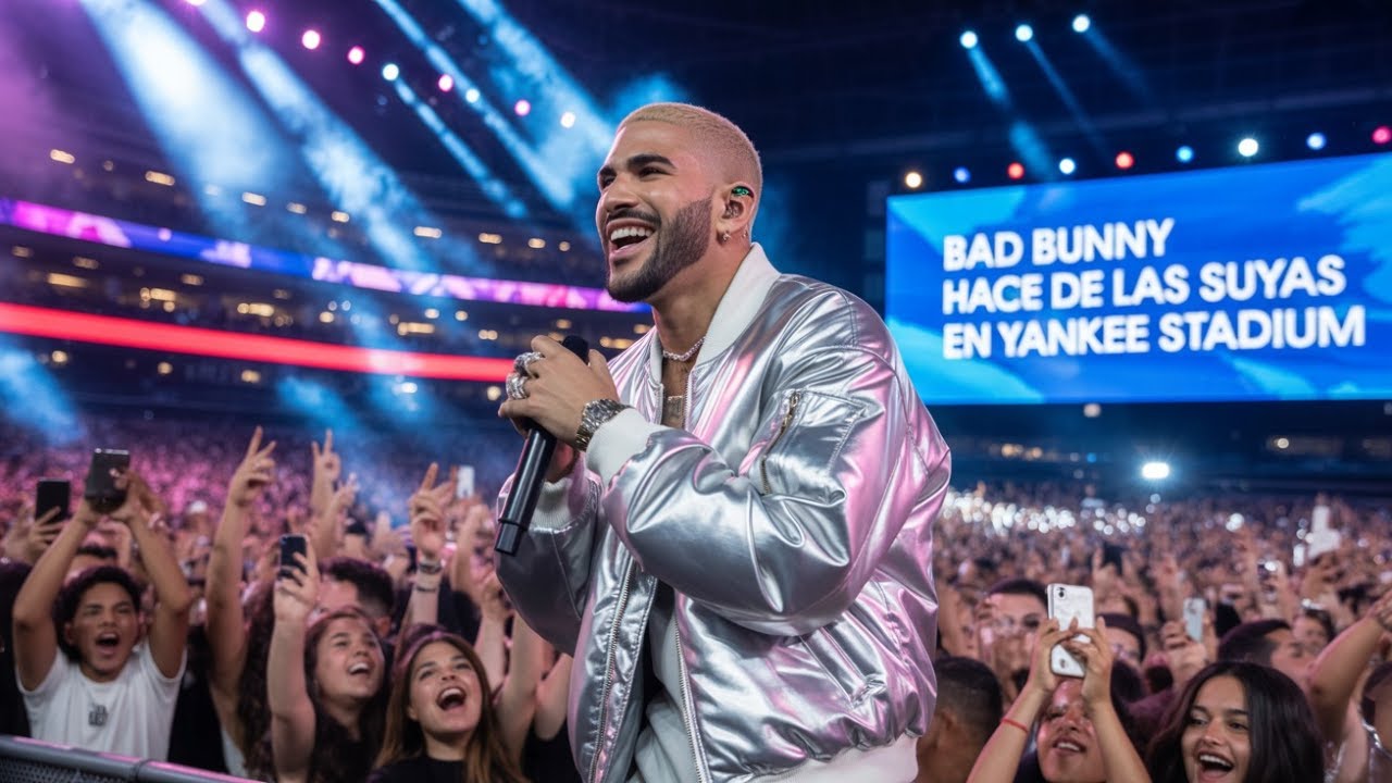Bad Bunny hace de las suyas en Yankee Stadium - YouTube