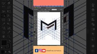 Letter M+S logo design in Adobe illustrator #monogram #illustrator #shorts