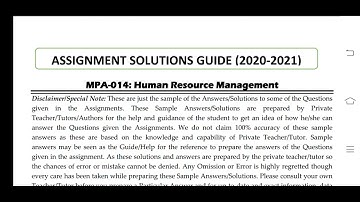 MPA 014 Ignou Solved Assignment