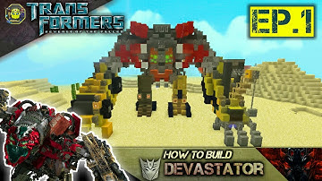 Minecraft - how to build Devastator Transformers 2 Revenge of the Fallen สอนสร้าง ดีวาสเตเตอร์ Ep.1