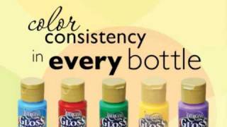 DecoArt Americana Crystal Gloss Enamel Glitter Paint, 2-Ounce, Red