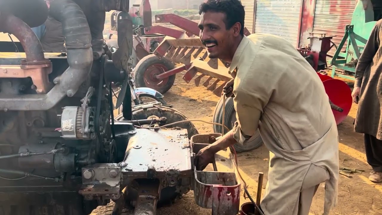 Very Interesting Process Of Restoration Tractor Front Center Pin and Axle & Forage harvester Fitting