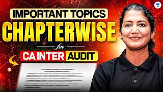 Important Topis Chapterwise for CA Inter Audit Ft. CA Aarti Lahoti