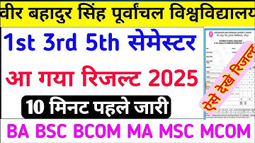 Vbspu Result जारी📄|Vbspu Ba Bsc Result 2025|Vbspu Ba Bsc 5th Semester Result 2025|Vbspu Result 2025