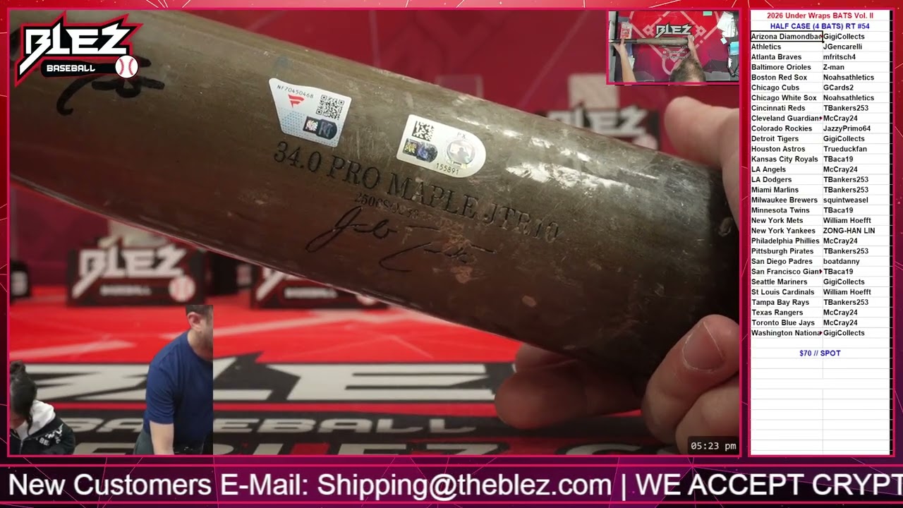 2026 Fanatics Under Wraps Autographed BATS Vol II HALF CASE BREAK