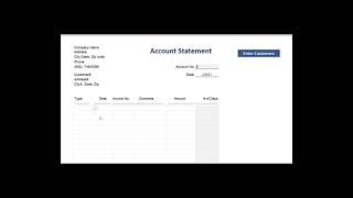 Customer Account Statement