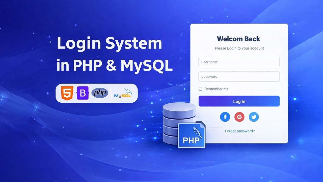 PHP Login System Using MySQL & XAMPP | Complete Login Form Tutorial for ...
