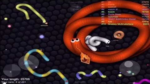 Slither.io epic gameplay | getting first | iOS gameplay! | playing with... BOTS!?