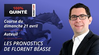 Pronostics Quinté PMU - 100% Quinté du Dimanche 21 avril à Auteuil