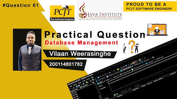 DBMS Question Session Task No 1 | 1st Year | Semester 01 | Java Institute | Vilaan Weerasinghe