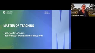 Monash Master of Teaching Webinar - 7 September, 2023