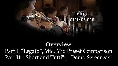 VSL Synchron Strings PRO Overview: Mic. Mix Presets and Patches
