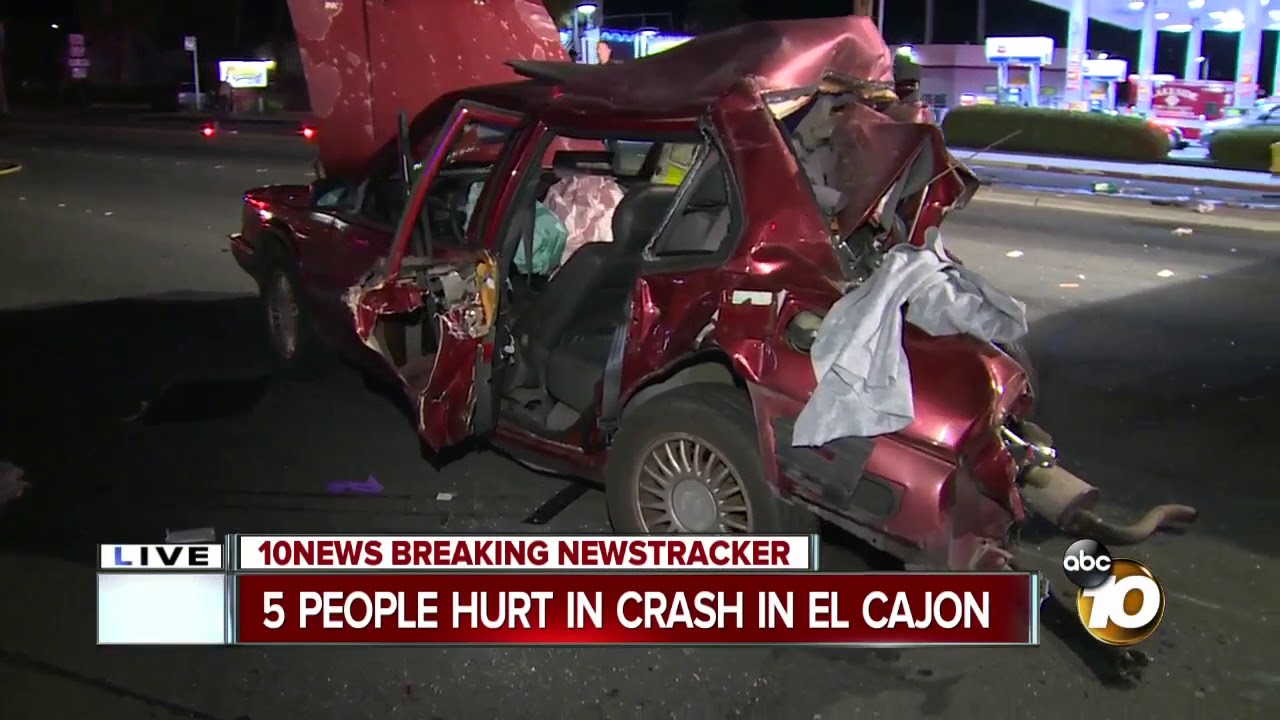 5 people hurt in El Cajon crash - YouTube