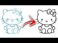 COMO DESENHAR a HELLO KITTY Passo a Passo! 🎀 (Aula Completa: Do Esboço Profissional à Arte Final) ✨
