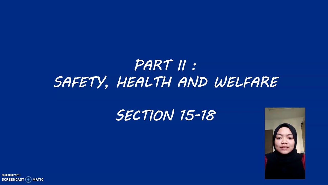 FMA (safety, health and welfare) section 1518 YouTube