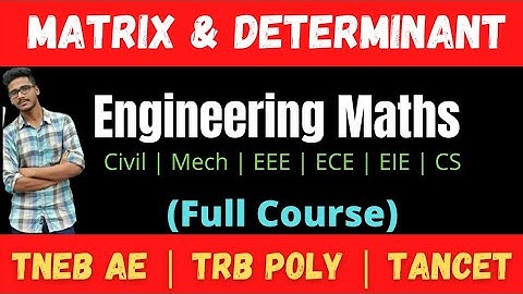 Sub-1 | Lec 01 | 2*2 matrix Eigen values & Vectors | Matrix | TNEB AE | TANCET | TRB Poly | JSMS