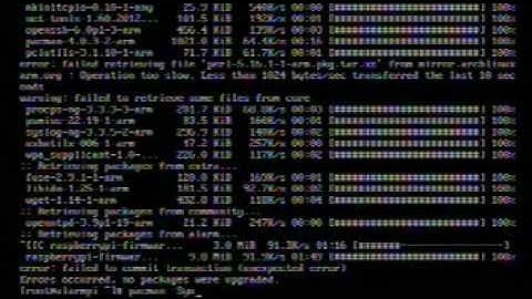 Arch Linux for Raspberry π - pacman -Syu