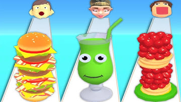 BURGER vs JUICE vs PANCAKE - Gameplay All Levels New UPDATE ios