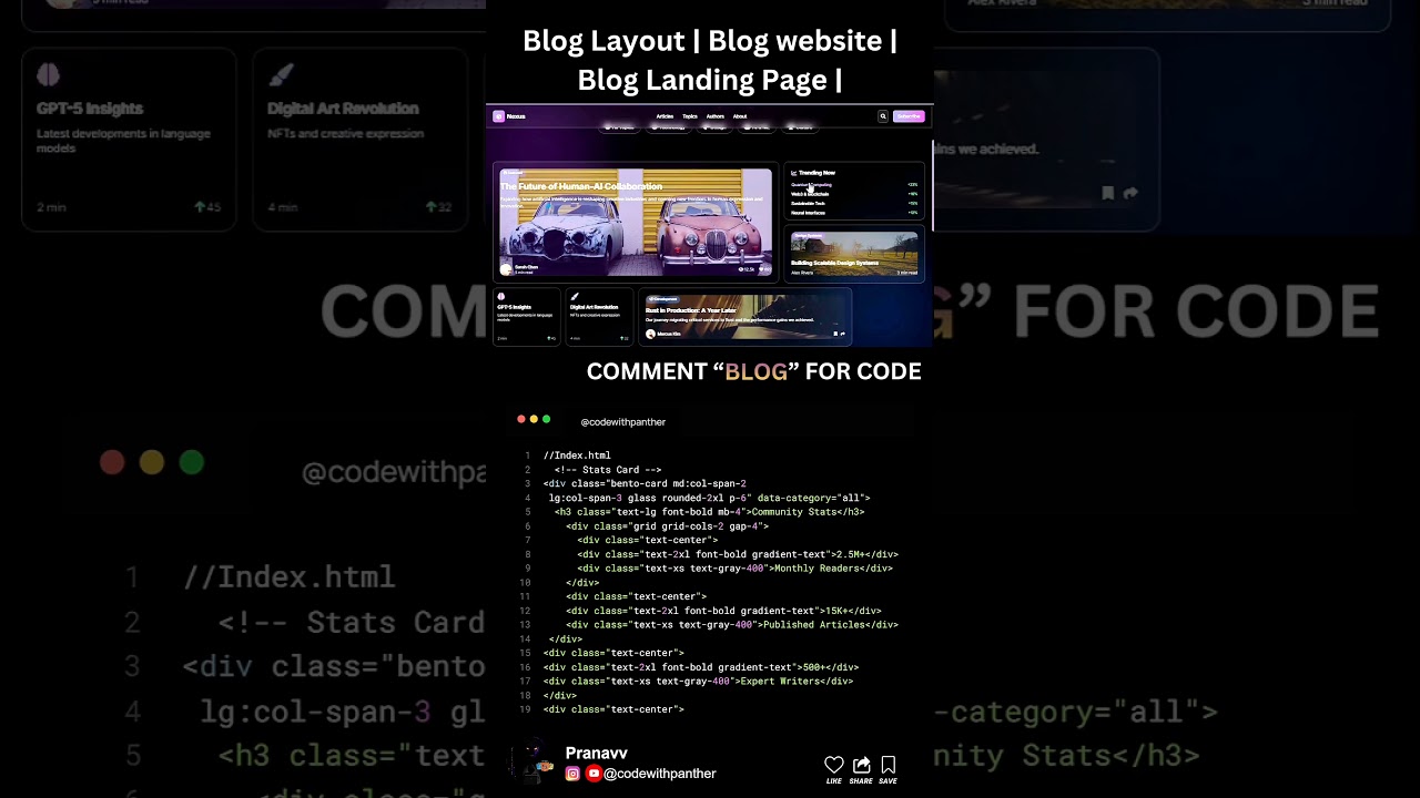 📝 Blog Layout | Blog Website | Blog Landing Page | 