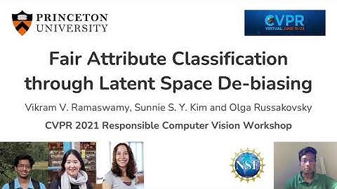 Fair Attribute Classification through Latent Space De-biasing (CVPR 2021) - 10min Talk at RCV