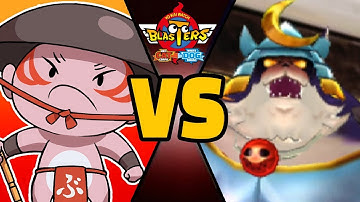 4 PANDLE vs ULTRA SHOGUN KING in Yo-kai Watch Blasters (Theme Team)